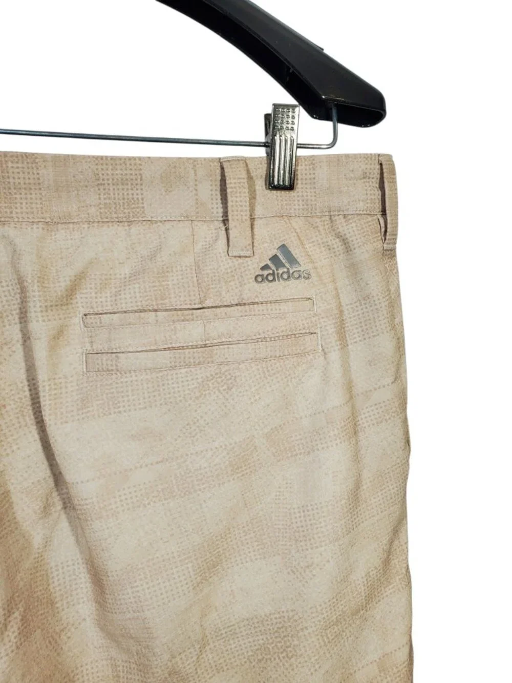 Adidas Adizero Golf Shorts Men's 35 Beige Ombre Flat-Front Stretch Performance